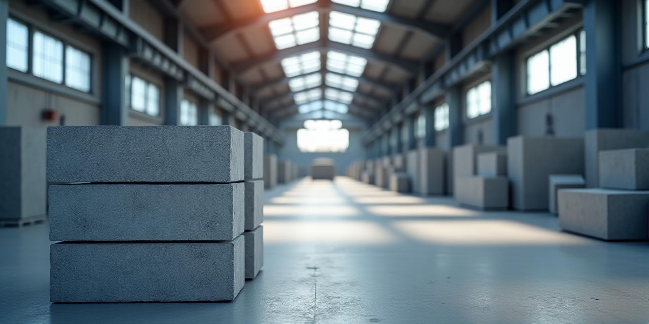 Sito di produzione Colosseum Blockworks con blocchi architettonici